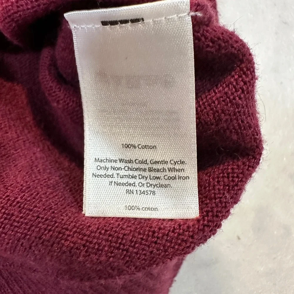 Vineyard Vines‎ Quarter Zip Sweater Mens Medium Burgundy Preppy Cotton Pullover